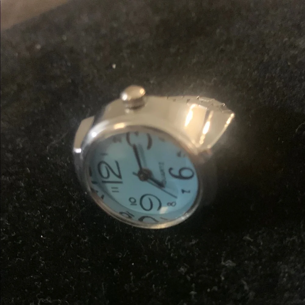 Silver and Blue Analog Watch
